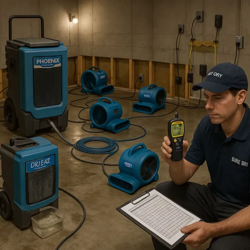 Structural Drying and Dehumidification process in Winlock, WA